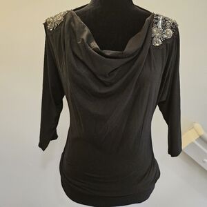 White House Black Market/WHBM Black Embellished Tunic NWT